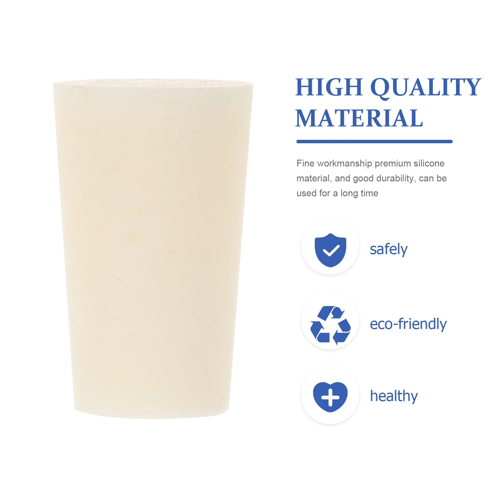 

10pcs Silicone Stoppers Light Weight Laboratory Supplies Glass Bottle Plugs Test Tube Sealer White Color