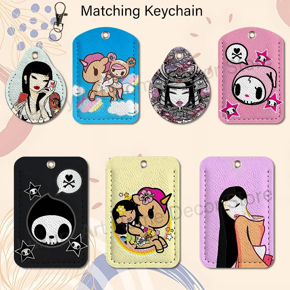 T-Tokidokis-S Girl Card Holder Keychain Key Air Tag Ring Door Lock Access Protective Case For Security Gift