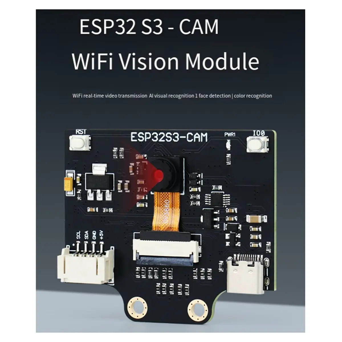 

Модуль визуального распознавания Y69A ESP32-S3, интеллектуальное распознавание с помощью AI-камеры, передача изображений по Wi-Fi, датчик IIC/Serial Port