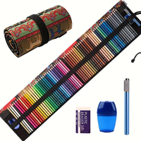 72 Colored Pencils Set with Canvas Wrap for Drawing Adult Coloring Books Artist School Travel Birthday Gifts Art Drawing Suppli