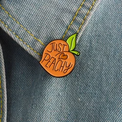 Love Peach Green Leaf Fruit Enamel Pins And Cartoon Metal Brooch Men Women Fashion Jewelry Gifts Clothes Backpack Hat Lapel B