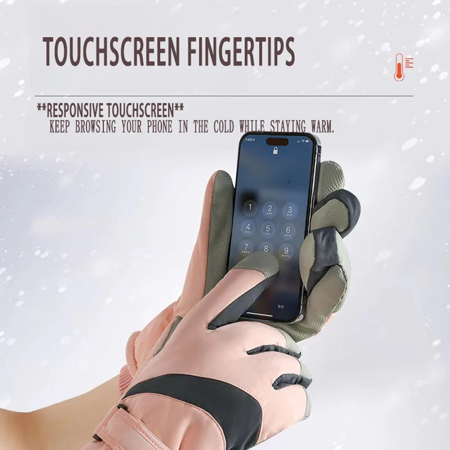 Winter Ski Snow Gloves Touchscreen & Waterproof Cold Weather Hand Warming Gloves  Extreme Cold Weather Work Gloves