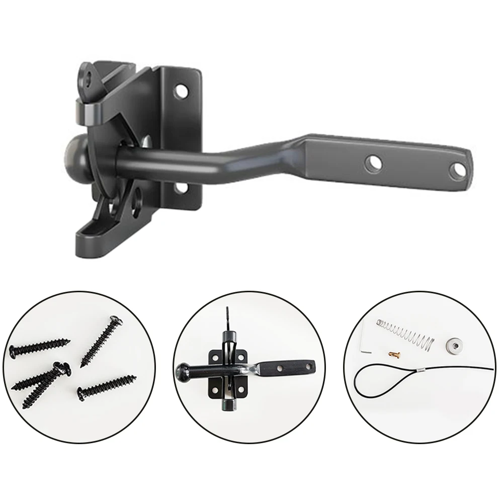 2 или 1 комплект автоматическая защелка для ворот забор дверные защелки пряжки с веревкой самоблокирующиеся ворота пружинная молния автобл...