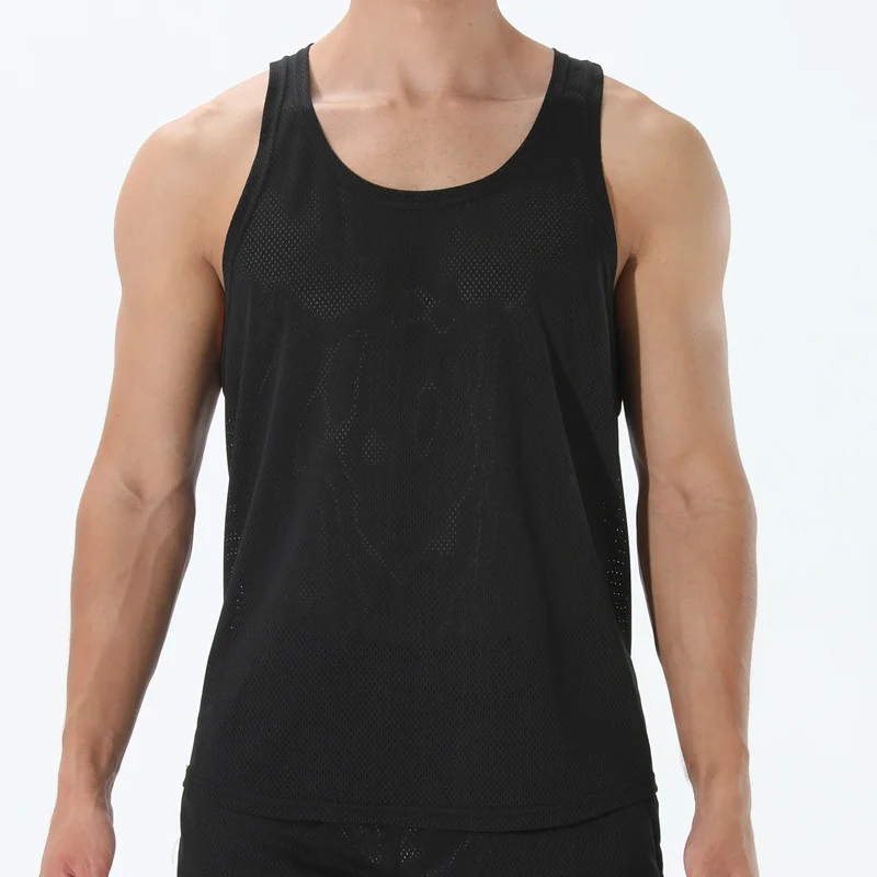 

New Summer Men's Running Vest Lightweight Mesh camisole Quick Drying undershirt Fitness Training Vest Men Breathable sports tops