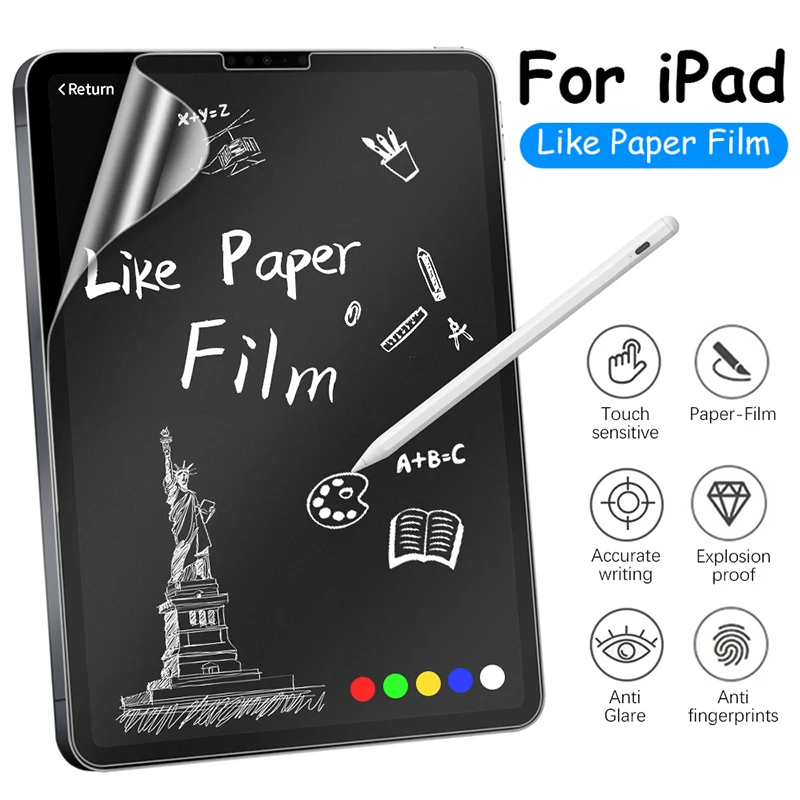 

Like Paper Film Screen Protector for Apple iPad 12.9 6th 5th 4th 3th 2th 1th gen 2022 2021 2020 2018 2017 2015 Matte Film Writer