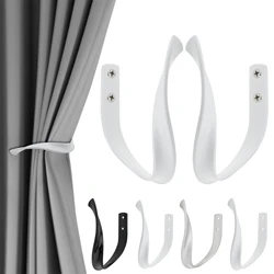 2pcs U-shaped Curtain Clip Modern Concise Aluminum Alloy Wall Mounted Curtain Hooks for Living Room / Bedroom/Office with Screws