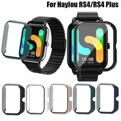 2in1 PC Full Protective Case For Haylou RS4 Glass Screen Protector Cover For Haylou RS4 Plus Hard Shell Bumper Frame Case + Film