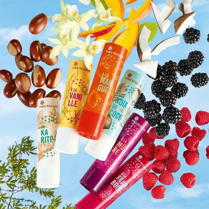 이브 로쉐 과일 틴트 립밤, 프랑스 립케어 건조하고 갈라진 입술용, 보습 및 영양 공급