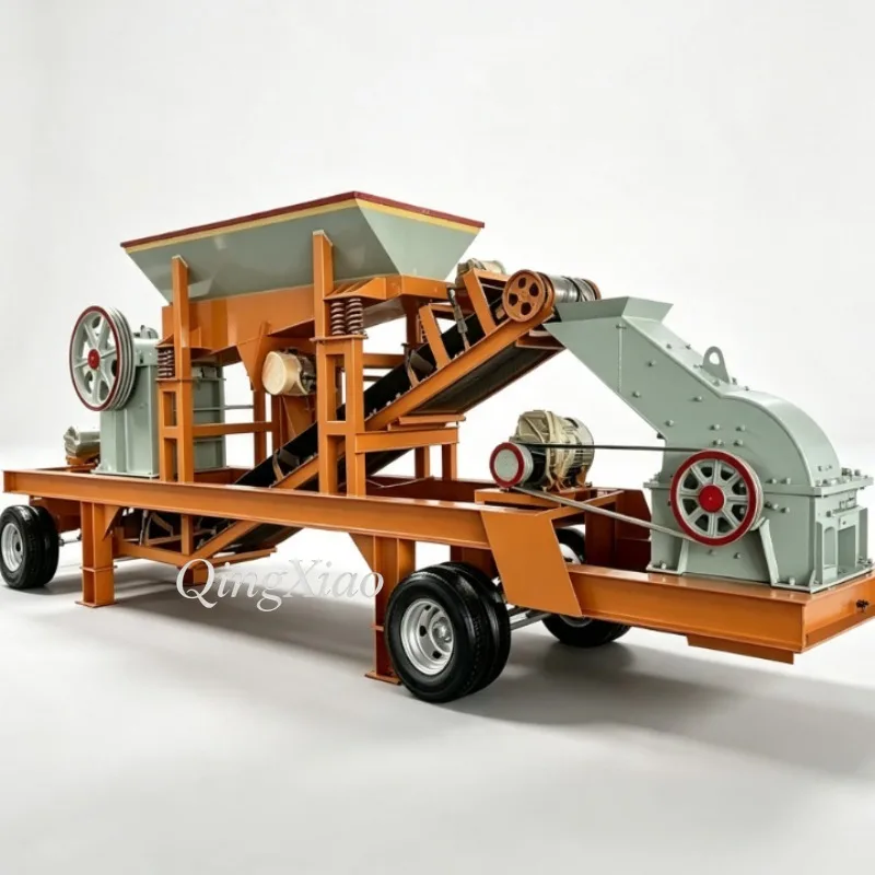 Deposit Hammer Crusher For Aerated Block Hollow Brick Concrete Waste Recycling With Manganese Alloy Hammer And Mobile Crushing