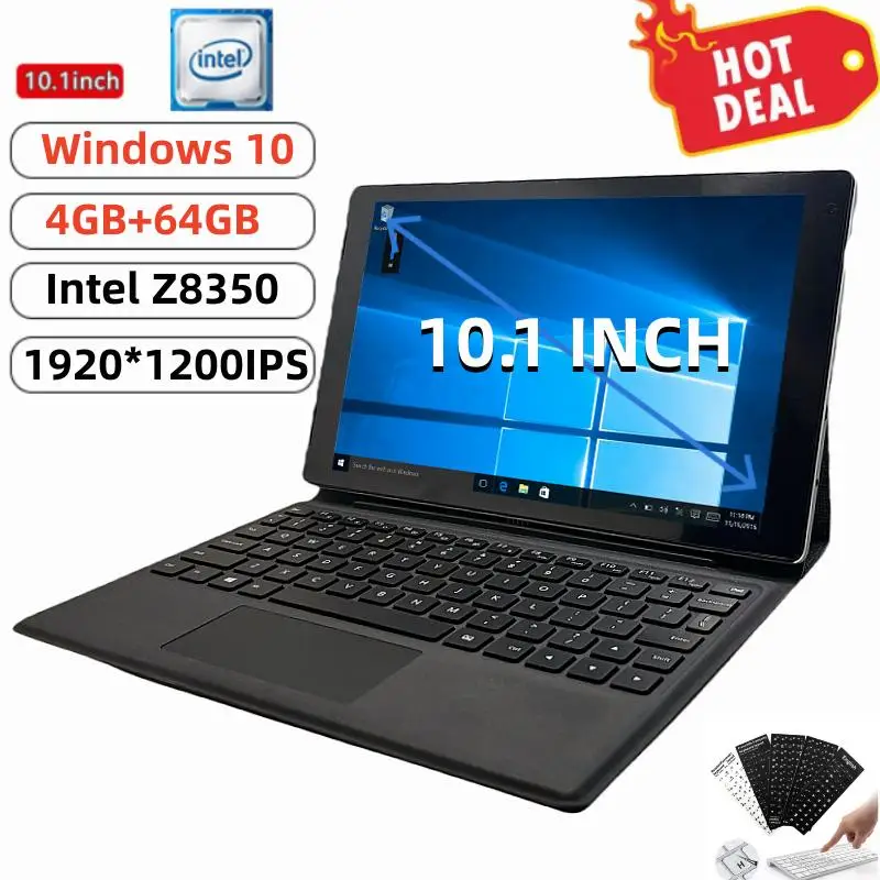 4GB RAM 64GB ROM 10.1 Inch Windows 10 EZpad 7 2 in 1 Tablet 64bit Intel Z8350 4-cores FHD 1920 x 1200IPS Mini HDMI Port 6500mAh