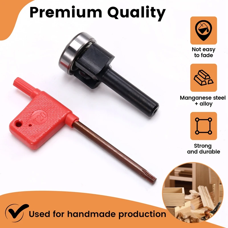 8mm fresa de borda dupla com rolamento nivelado guarnição roteador bit para trabalhar madeira mão fazendo gaveta ferramenta 8x22x12mm