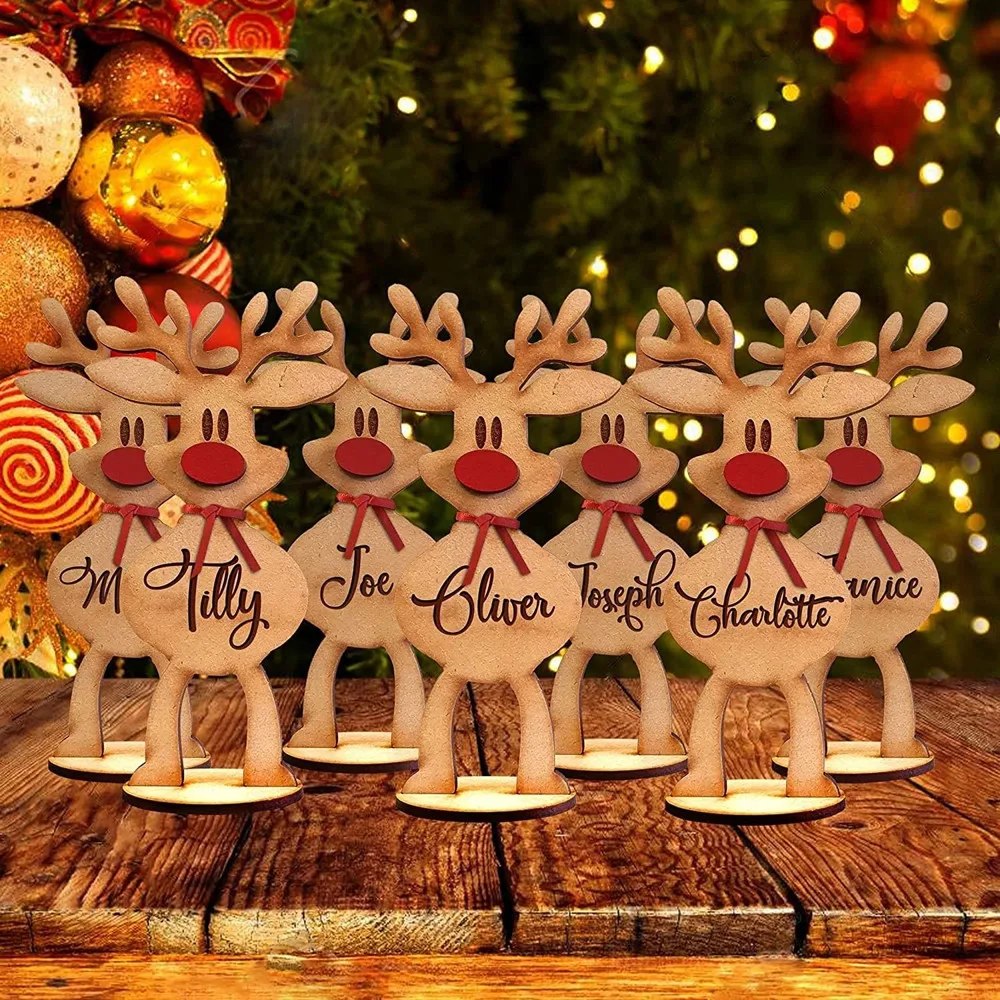 Personalized Freestanding Reindeer Lightweight Durable Ornaments Christmas Table Perfect Addition For Home Party Decor