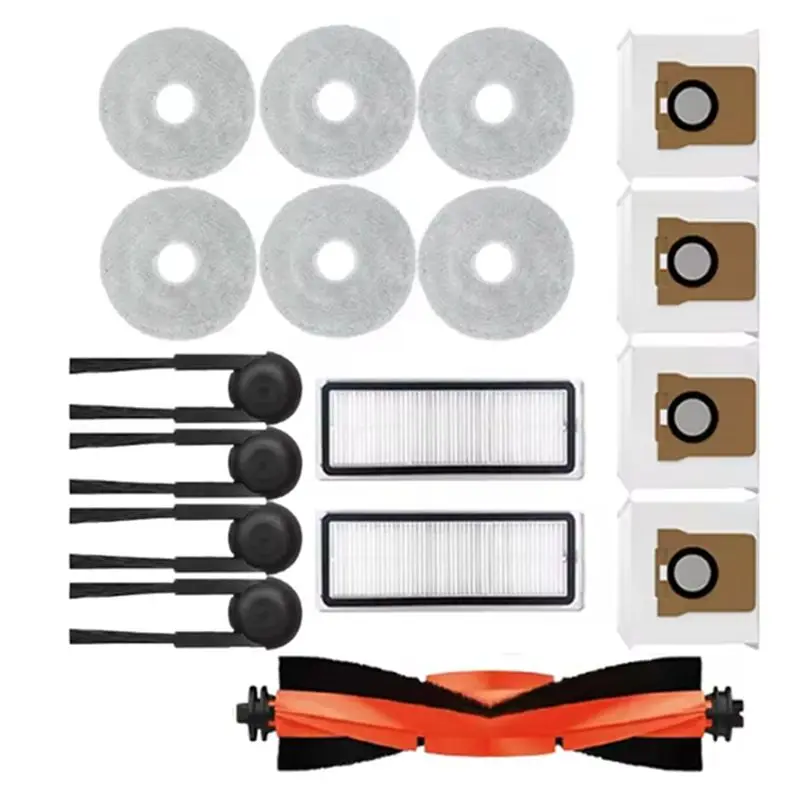 掃除機交換用アクセサリーパーツ-xiaomi-mijia-m40s-ov31cn用-メインブラシ、サイドブラシ、フィルター、ダストバッグ＆モップクロス