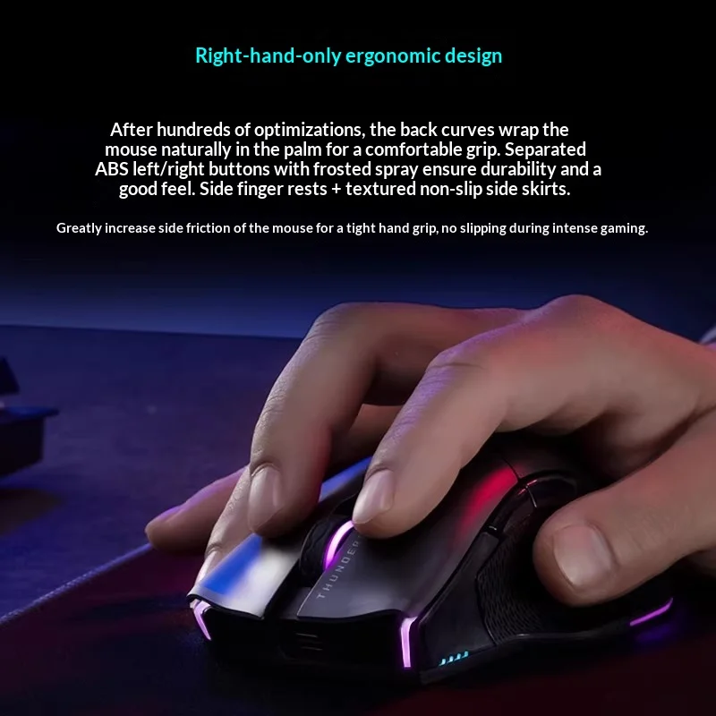 Thunderobot Gaming Mouse Ml703pro 2.4g Dual-Mode Wireless Gaming Mouse Rgb Ergonomic Pc Laptop Gaming Office Accessories Gifts