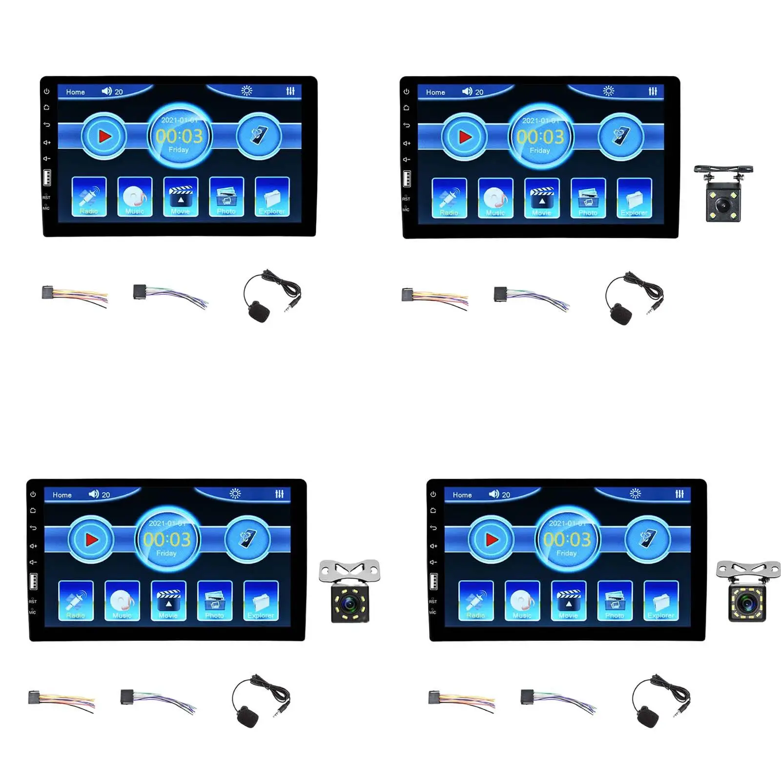 

Car Radio Player Handsfree Calling Stereo Receiver USB Steering Wheel Control Camera Car Stereo Radio for Vehicles SUV Auto