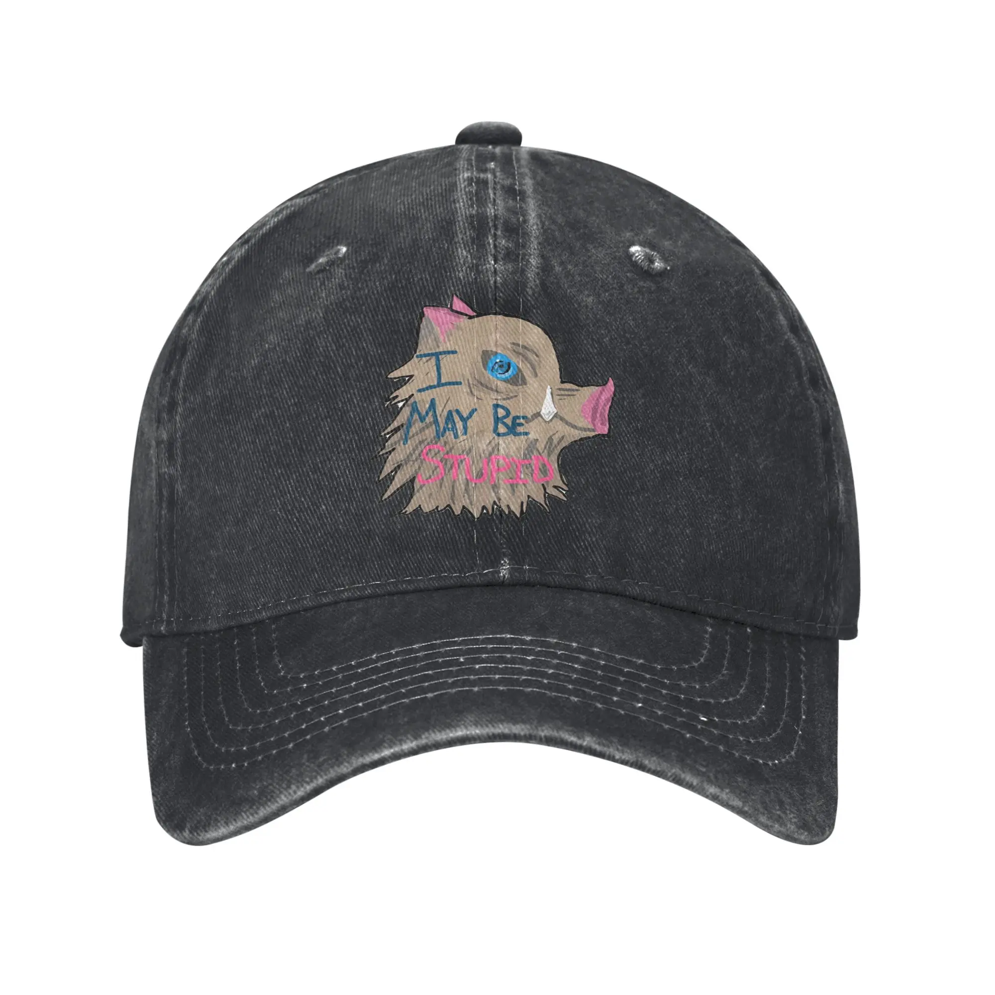 King Of The Mountain Baseball Caps Vintage Washed Inosuke Demon Slayer Headwear Men Women Outdoor Activities Gift Hats Cap
