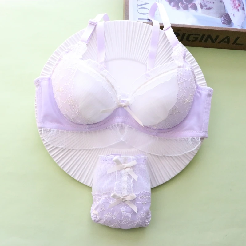 

Lace thin bra set students small breasts gathered lingerie large breasts show small girls sexy underwear spring