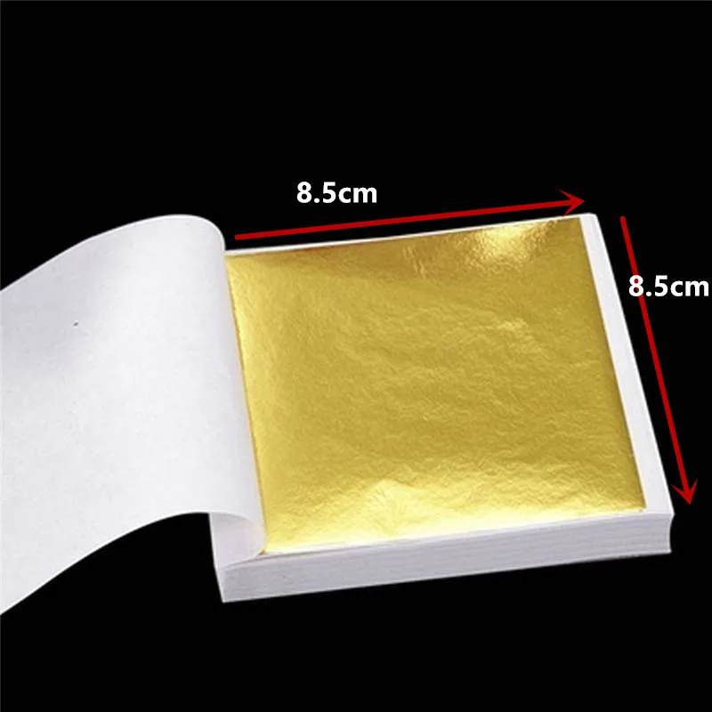 100PCS 24K Gold Leaf Edible Gold Foil Paper Sheets For home Decoration Arts Crafts Paper Home Real Gold Foil Gilding