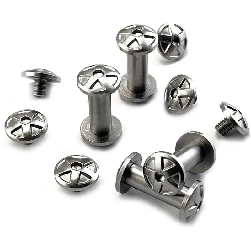 Knife Screw Umbrella Pattern Inner Hexagon Handmade Knife Produce Handle Rivet Screw 5MM 6MM Diameter Steel Screw