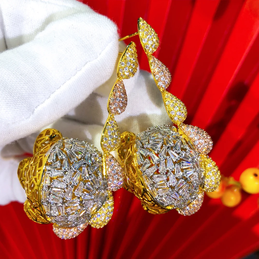 

Missvikki Luxury Original Drop Earrings Trendy Cubic Zircon Indian Earrings for women Wedding Engagement Party JEWELRY GIFT