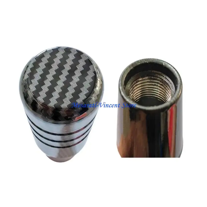 A70F Premium Aluminum Alloy Manual Gear Shifting Knob Carbon Fiber Pattern Ergonomic Design Universal Fit