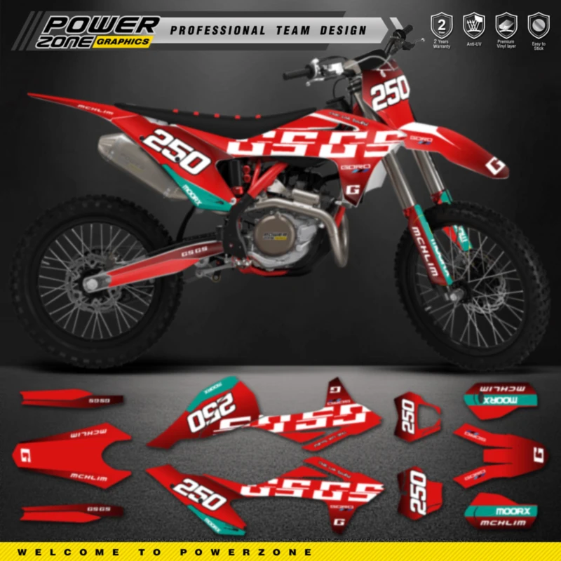 PowerZone Custom Team Graphics Backgrounds Decals For 3M Stickers Kit For GASGAS GAS GAS 2021 2022 2023 EC MC 34