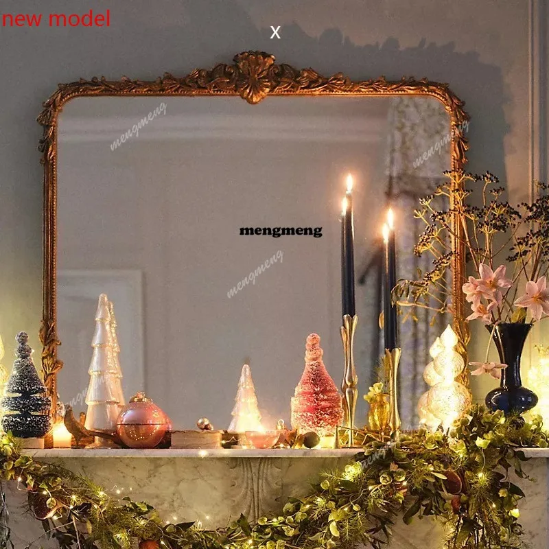 H134American retro wall hanging floor mirror clothing store fitting mirror bedroom bathroom makeup mirror