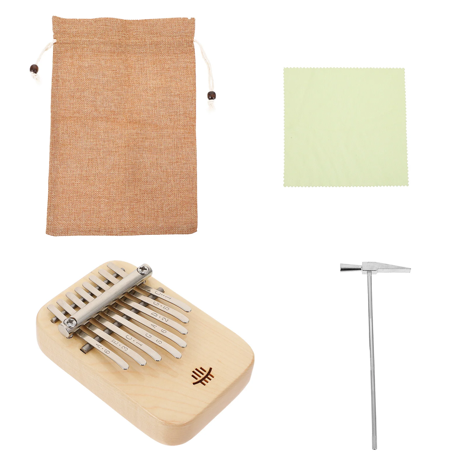 

Finger Piano Thumb Piano Portable Music Instrument Delicate Design Natural Sound Wooden Color Portable Kalimba