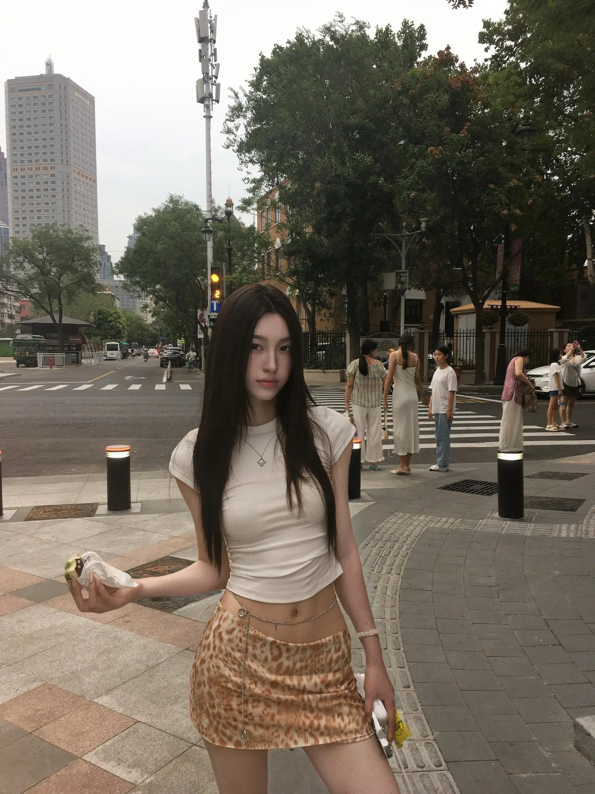 

Retro American Hot Girl Leopard Print Low Waist Super ort Skirt A-Line Slim Fit Skirt for Women High Quali Summer ...