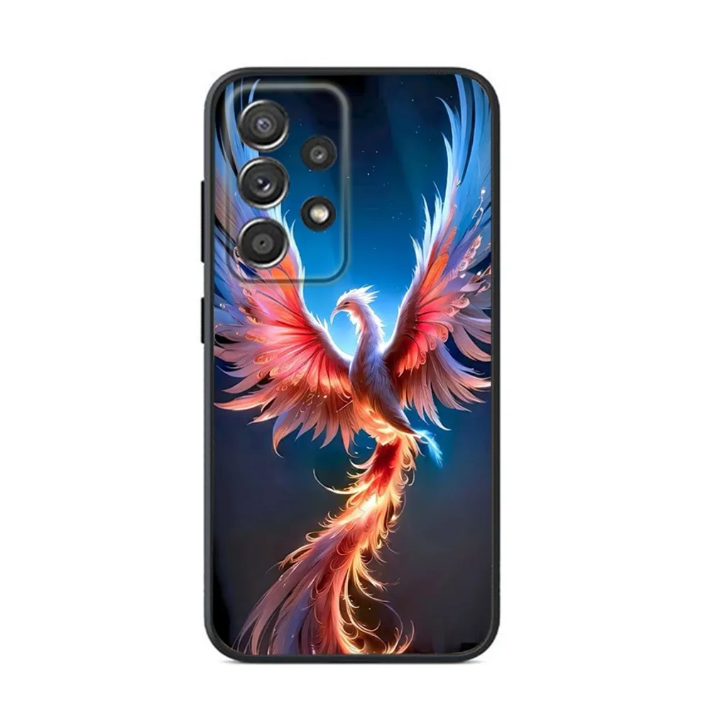 Phoenix Mythical Beast Animal Phone Case For Samsung S24,S23,S22,S21,S20,S10,S10E,S9 Plus FE Note 20 Ultra 10,9 Plus Black Case