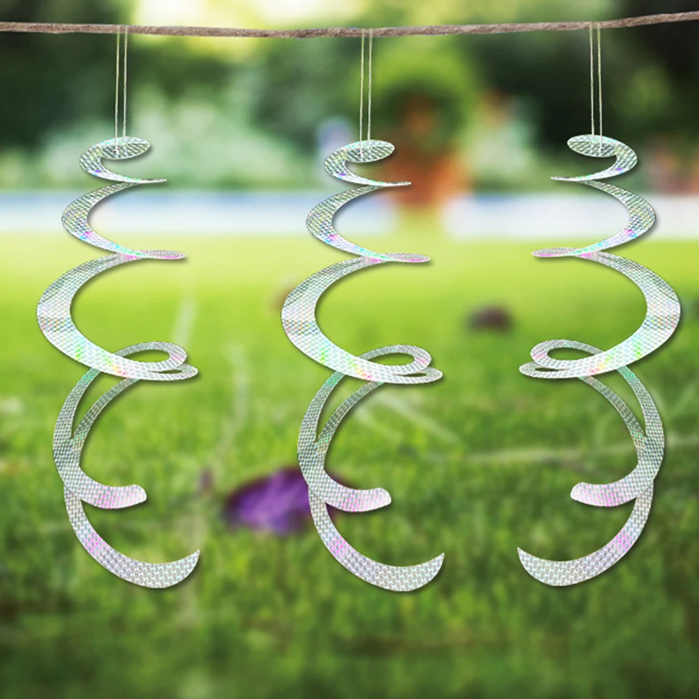 Deterrent Spirals Double Reflective Deterrent Spirals A Decorative Way to Keep Birds Away from Your Garden and Crops