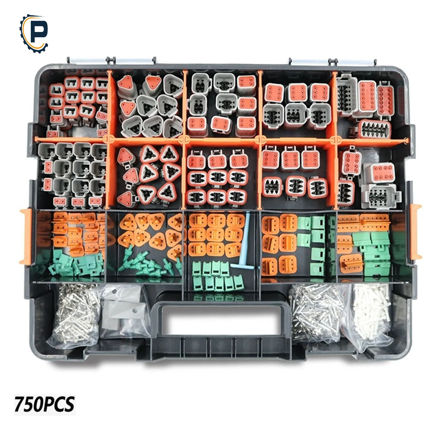 750PCS New Deutsch DT Connector Plug Kit For 14 16 18 20 AWG Stamped Contact Kit