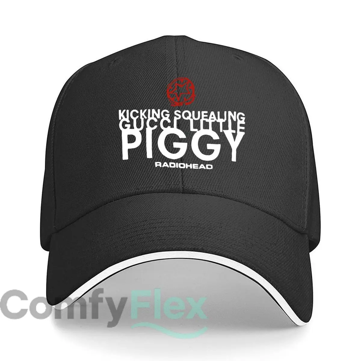 Piggy Mark Edgy Fun Graphic Sandwich Baseball Cap For Womens Unisex Female Beach Dad Hat
