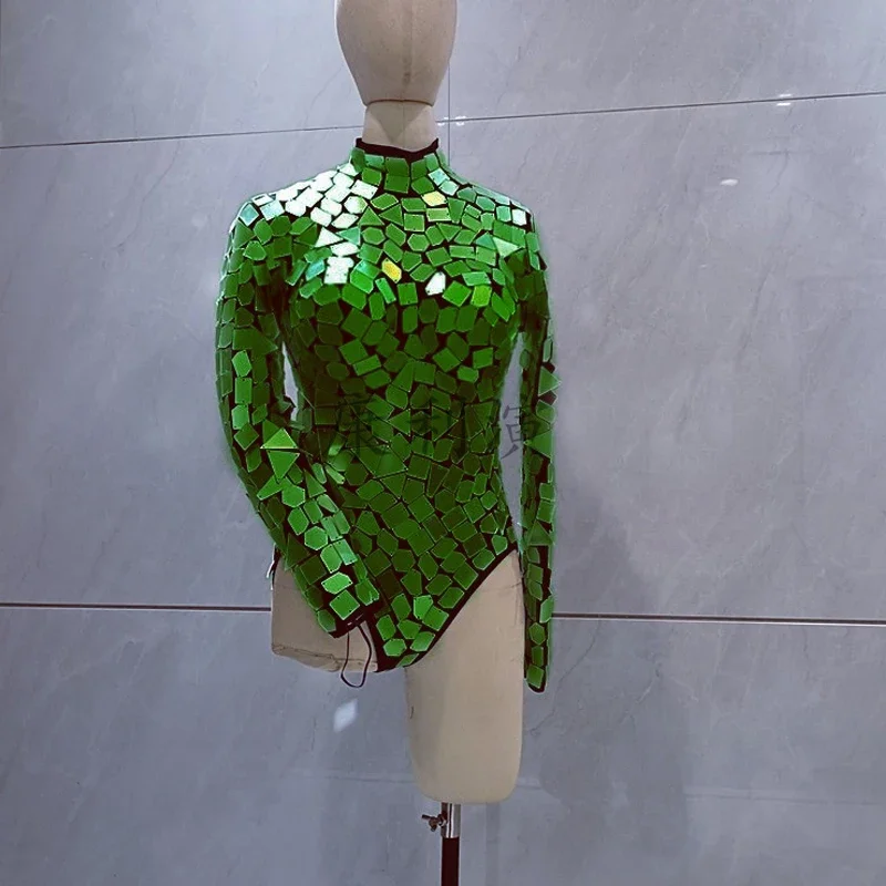 4-цветное боди с зеркалами, женский костюм Gogo, бар, ночной клуб, DS, DJ, одежда для танцев на пилоне, наряды для выступлений на сцене, вечерние наряды