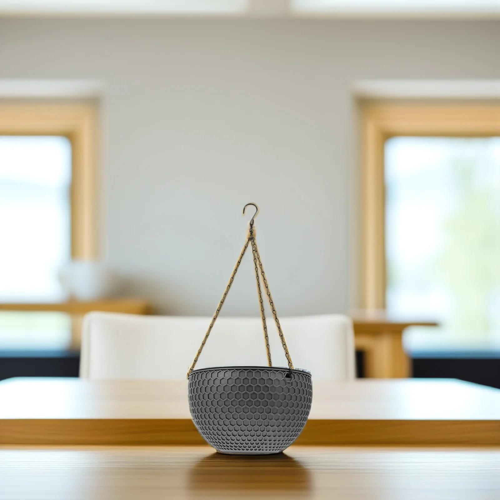 

2 Pcs Honeycomb Hanging Basket Flower Pot Indoor Hanger Decorative Flowerpot Lace House-shaped Dark Grey Outdoor