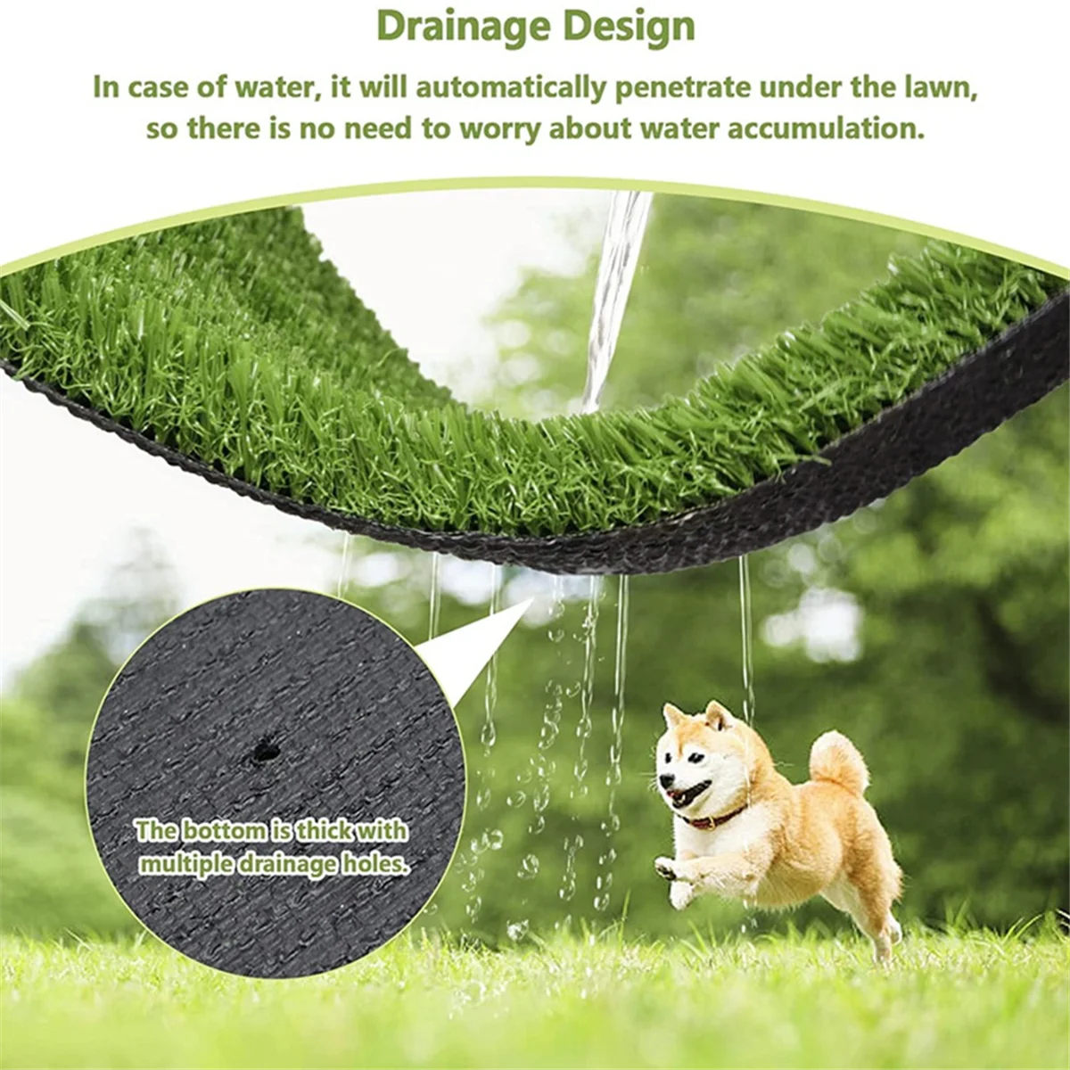 

Artificial Grass, Professional Dog Grass Mat, Toilet Training Carpet, Large Lawn Outdoor Carpet Terrace Lawn(80x100cm)JAS