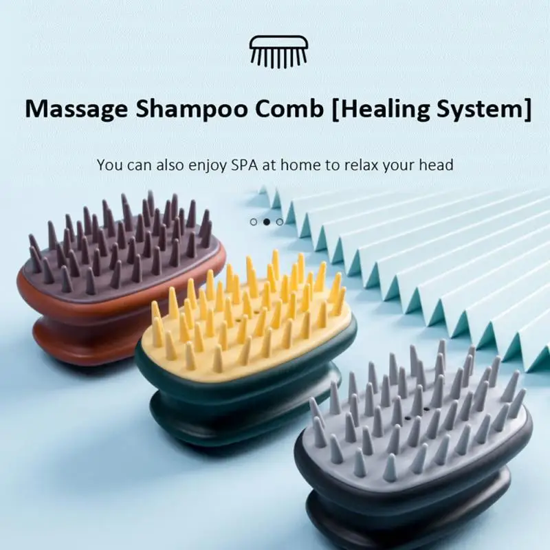 Silicone Shampoo Brush Hair Care Scalp Massage Comb for Salon Home Use Shower Bath Hair Washing Head Cleaning Brush Styling Tool