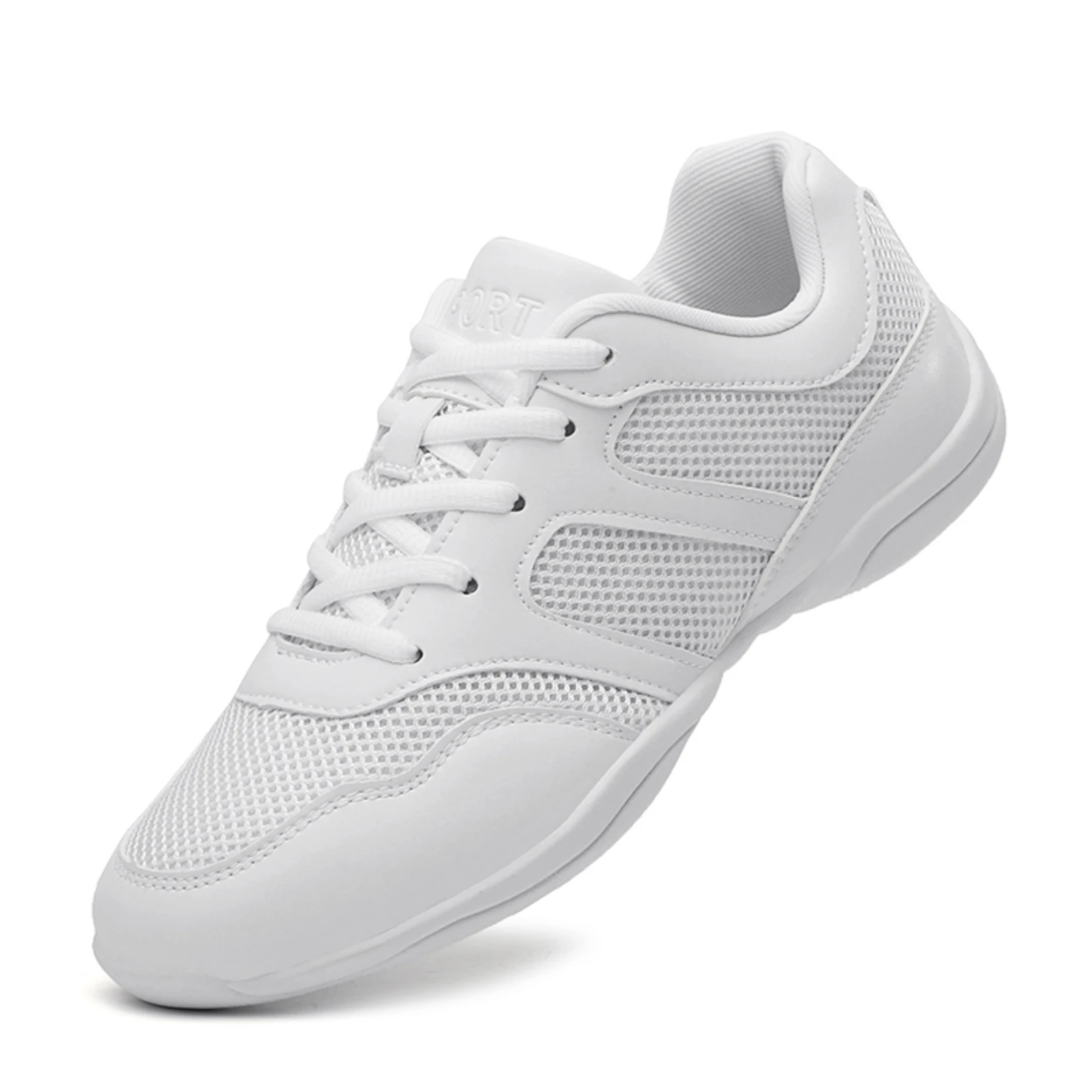 

2128Women's Mesh Cheerleading Shoes Breathable Lightweight Aerobics Sneakers Non‑slip Sole Youth Teen Fitness Gym Dancing Shoes