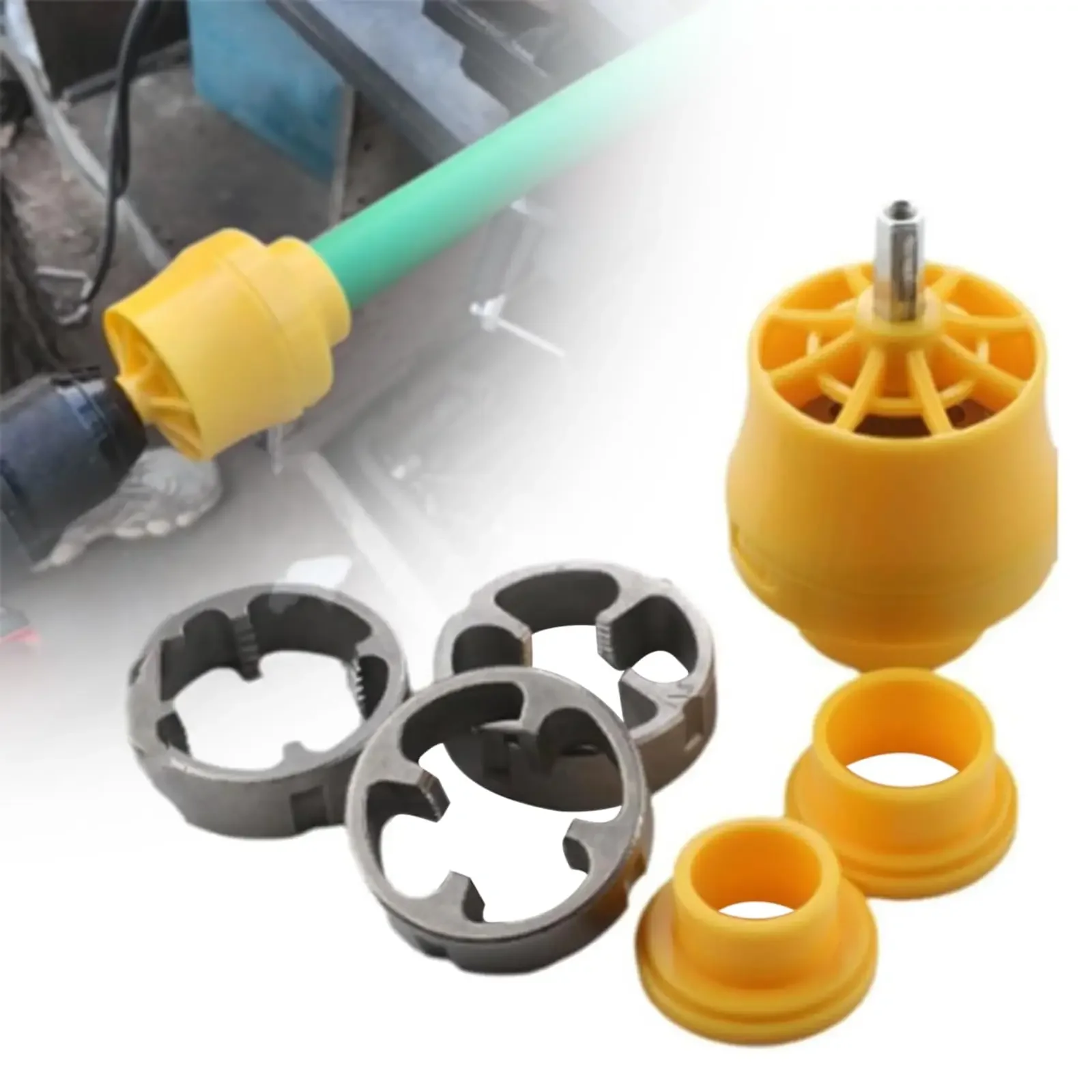 PVC Pipe Thread Maker Tool Set for Electric Drill Accessories Plastic Water Pipe Threading Module PVC Thread Tools Round Die Set
