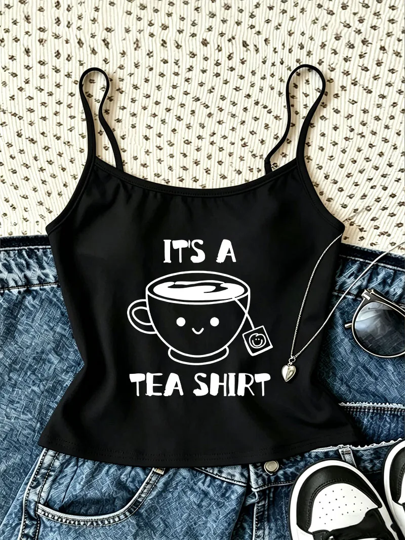 Kawaii Women Tops Cartoon Print Camisole Top Retro Casual Crop Top Vest Cute Spring Summer 90s Women'S Tank Top