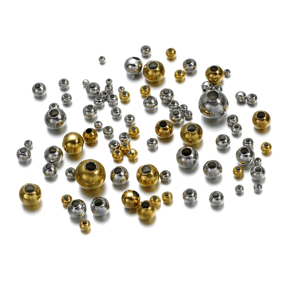 20-300Pcs 2-8mm Stainless Steel Gold Color Spacer Beads Charm Loose Bead for DIY Bracelets Necklace Jewelry Making Supplies image 5