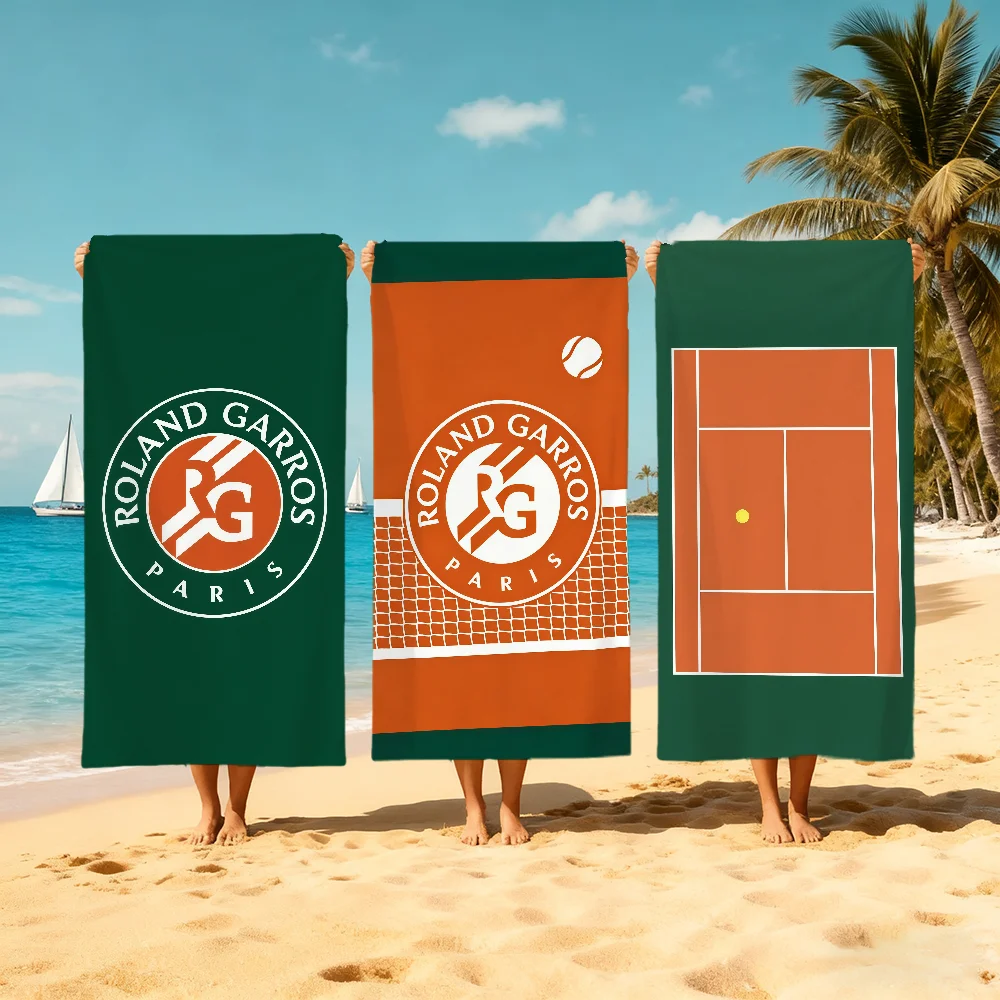 Image of R-Roland-D Logo Luxus G-Garros Handtuch Strand Schnelltrocknend Weich Pool-Handtücher Geschenk für Reisen Fitness Dusche Camping Sport