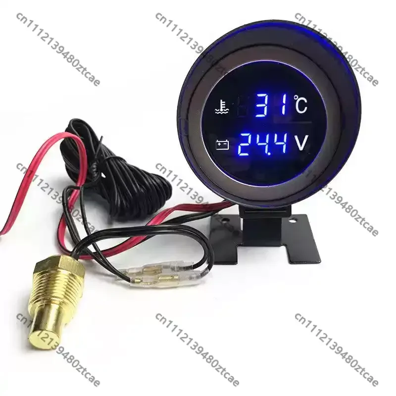 Digital Water Temp & Voltage Meter 12V 24V Smart Monitor Universal Truck Construction Vehicle Replacement Parts