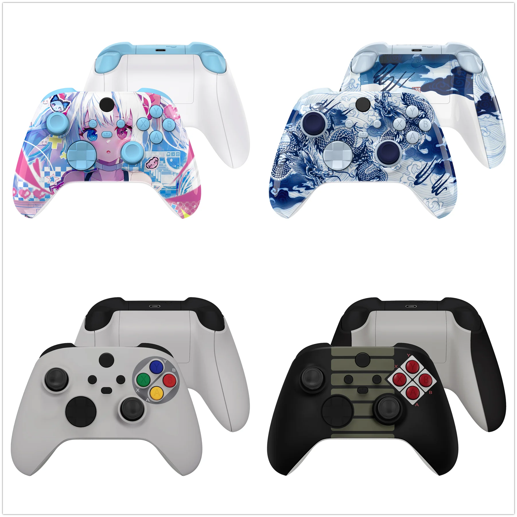 eXtremeRate Full Set Housing Shell Buttons for for Xbox Core Wireless Controller, Side Front Back Plate Cover - Easter Rabbit