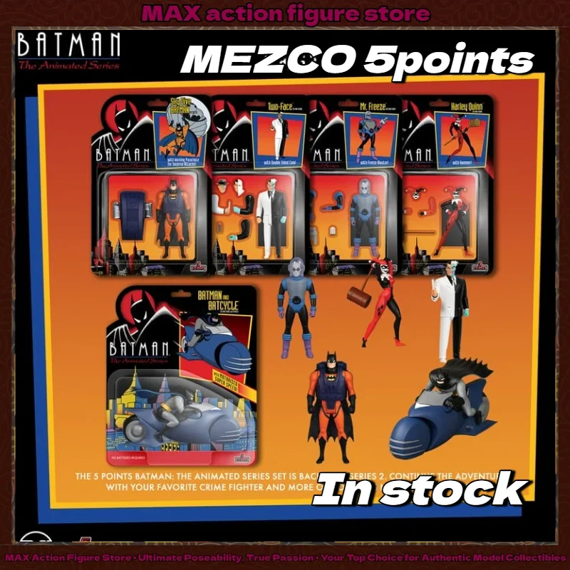 In Stock MEZCO 18223 Batman The Animated Series Season 2 Deluxe Set 5 Points Action Figure 1/18 Action Figure Collection Gift