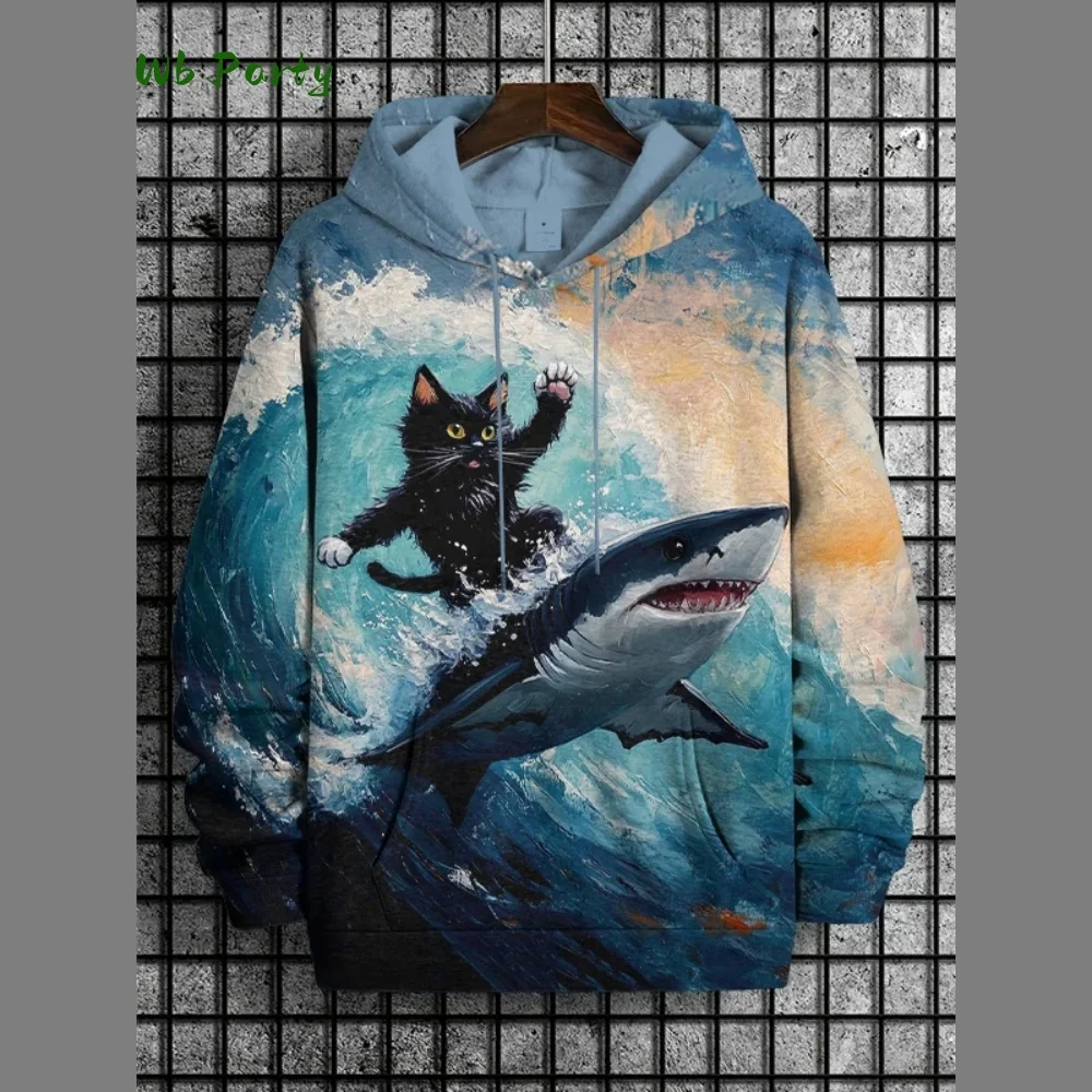 Astronaut Cat 3D Printing Hoodie Men Women Fashion Long Sleeve Hoodies Sweatshirt Oversized Coat Women Men's Sweatshirt Hoodies