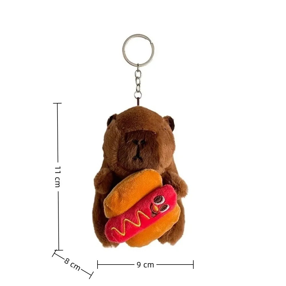 Funny Capybara Plush Keychains Cartoon Realistic Animals Capibala Pendants Soft Dolls Doll Ornaments Room Decorations