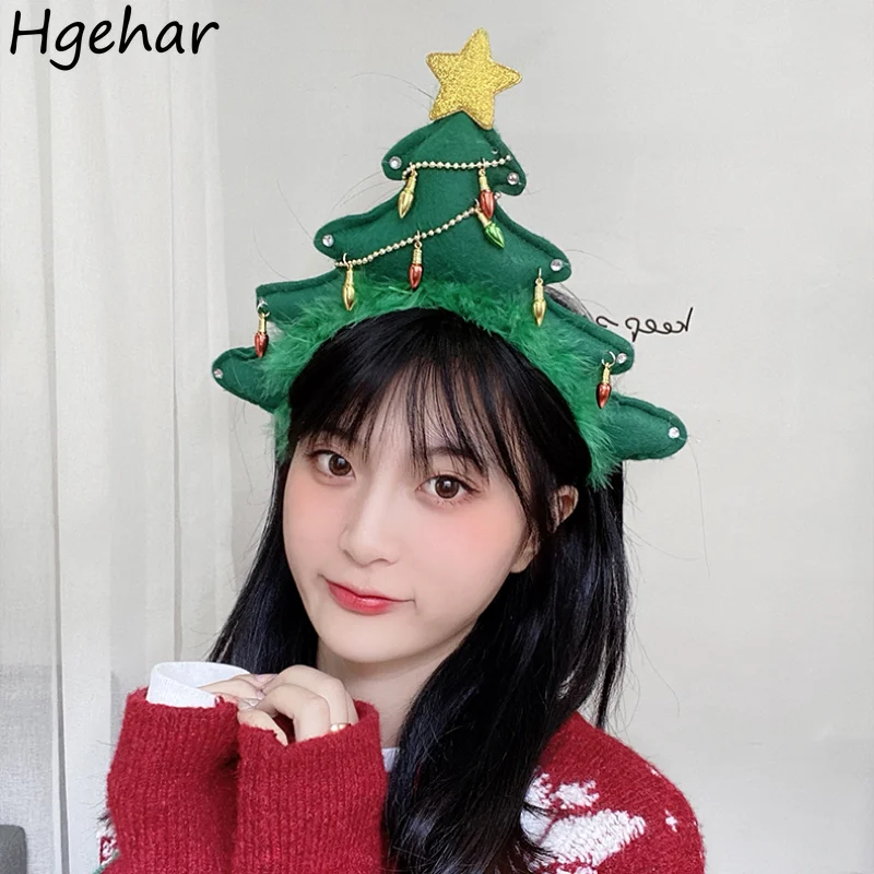 귀여운 만화 크리스마스 머리띠, 귀여운 달콤한 코스프레 파티 장식, 헤어 액세서리, 재미있는 크리스마스 트리 후프, 봉제 머리띠