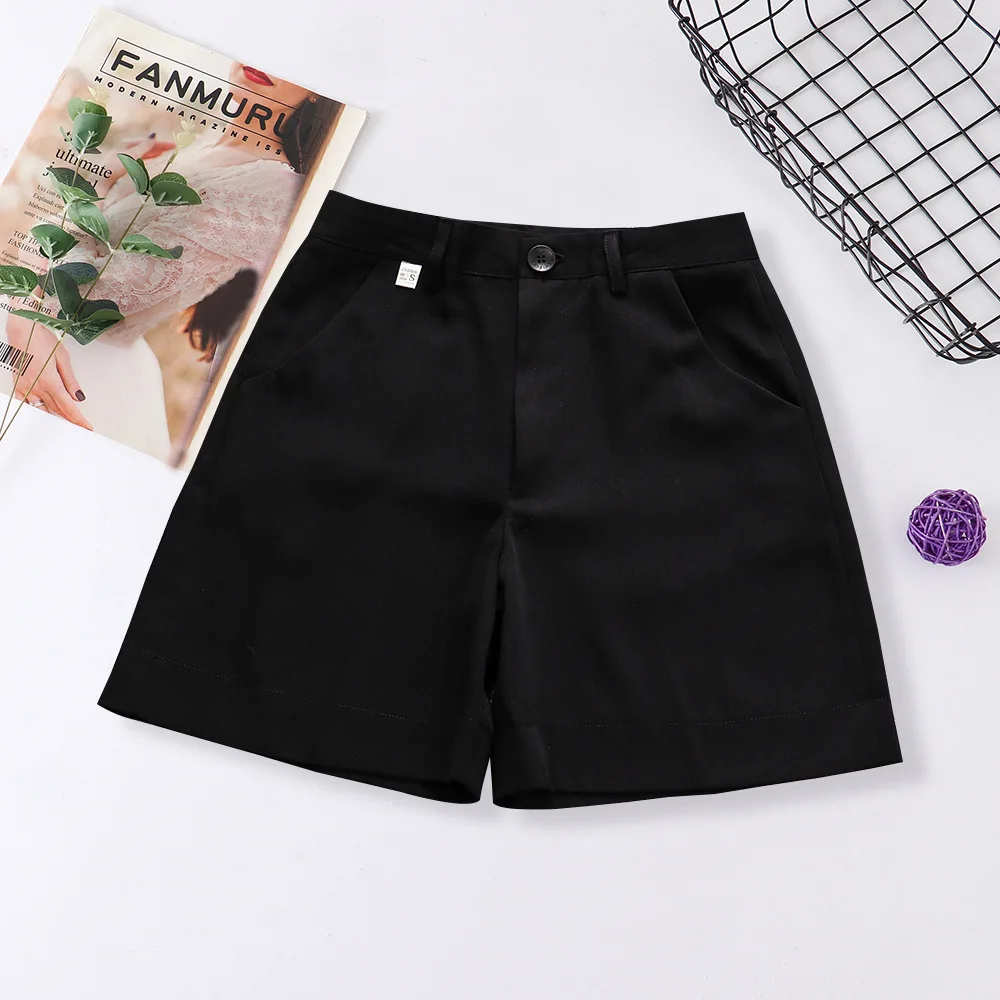 Japan And South Korea School JK Uniform Shorts Suit Pants For Girls And Boys Students Black Short Casual Pants