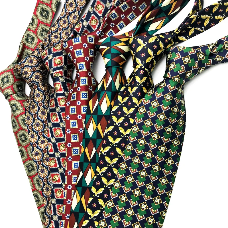 VEEKTIE Marke Alte Mode Hand Krawatte 9cm Krawatten Für Männer Retro Malerei Druck Paisley Geometrische Moderne Anzug Neuheit Multicolor